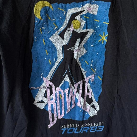 David Bowie black band tee shirt men's large - Picture 2 of 4